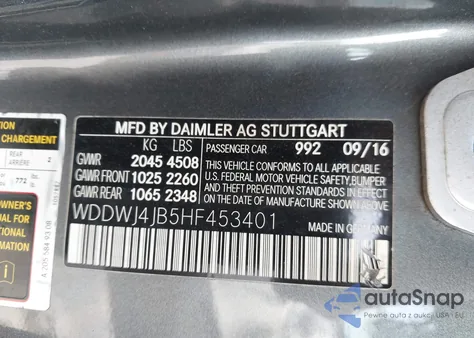 2017 Mercedes-Benz C 300 из США, поврежденный, VIN WDDWJ4JB5HF453401